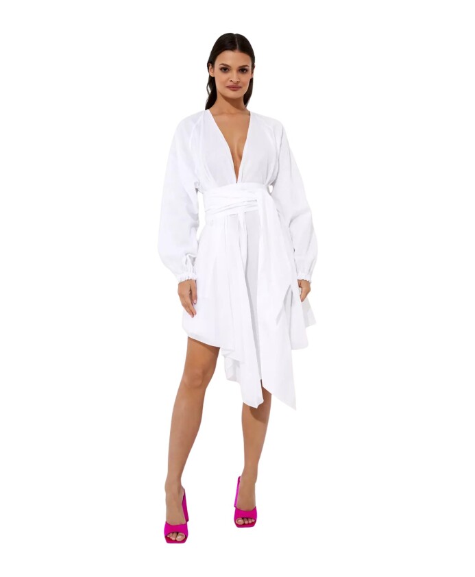 robe-mini-evasee-blanche