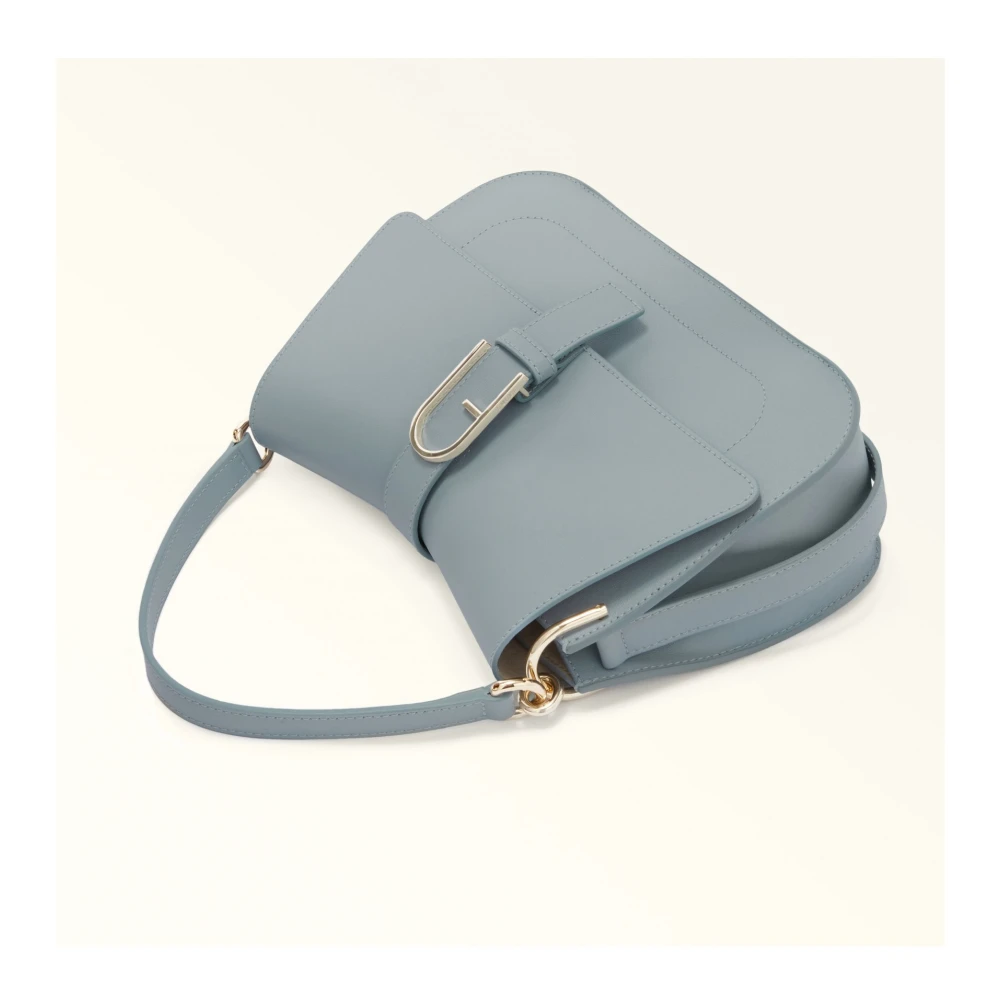 Furla Leren handtas in wolkkleur met Arco-gesp Gray Dames