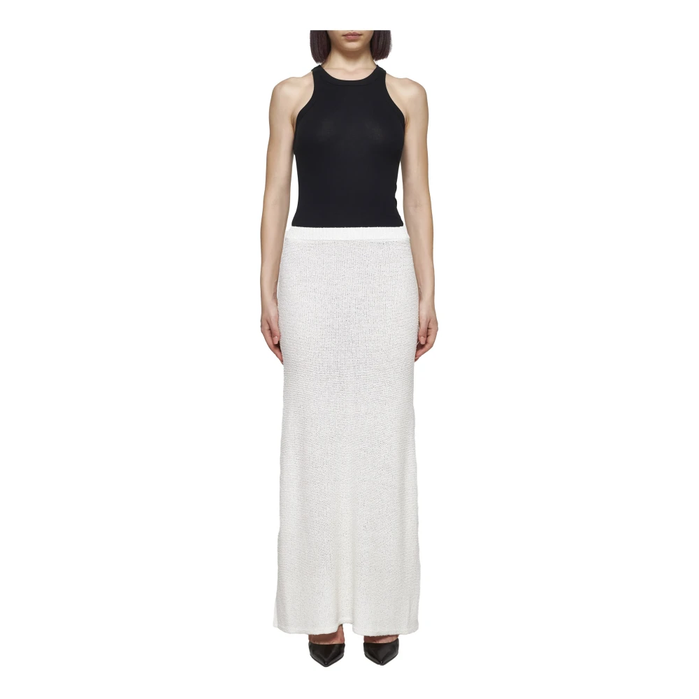 TotêMe Witte Boucle Gebreide Rok White Dames