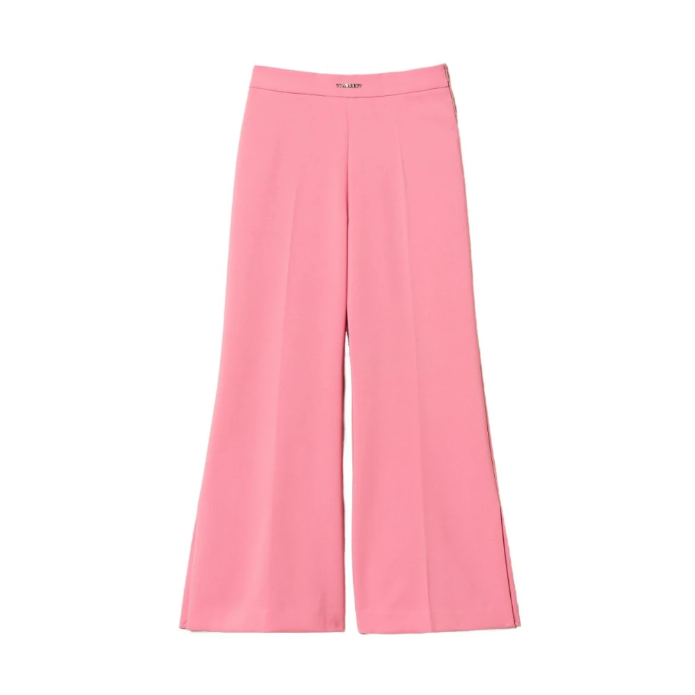 Twinset Women's Pink Palazzo Trousers In Crêpe