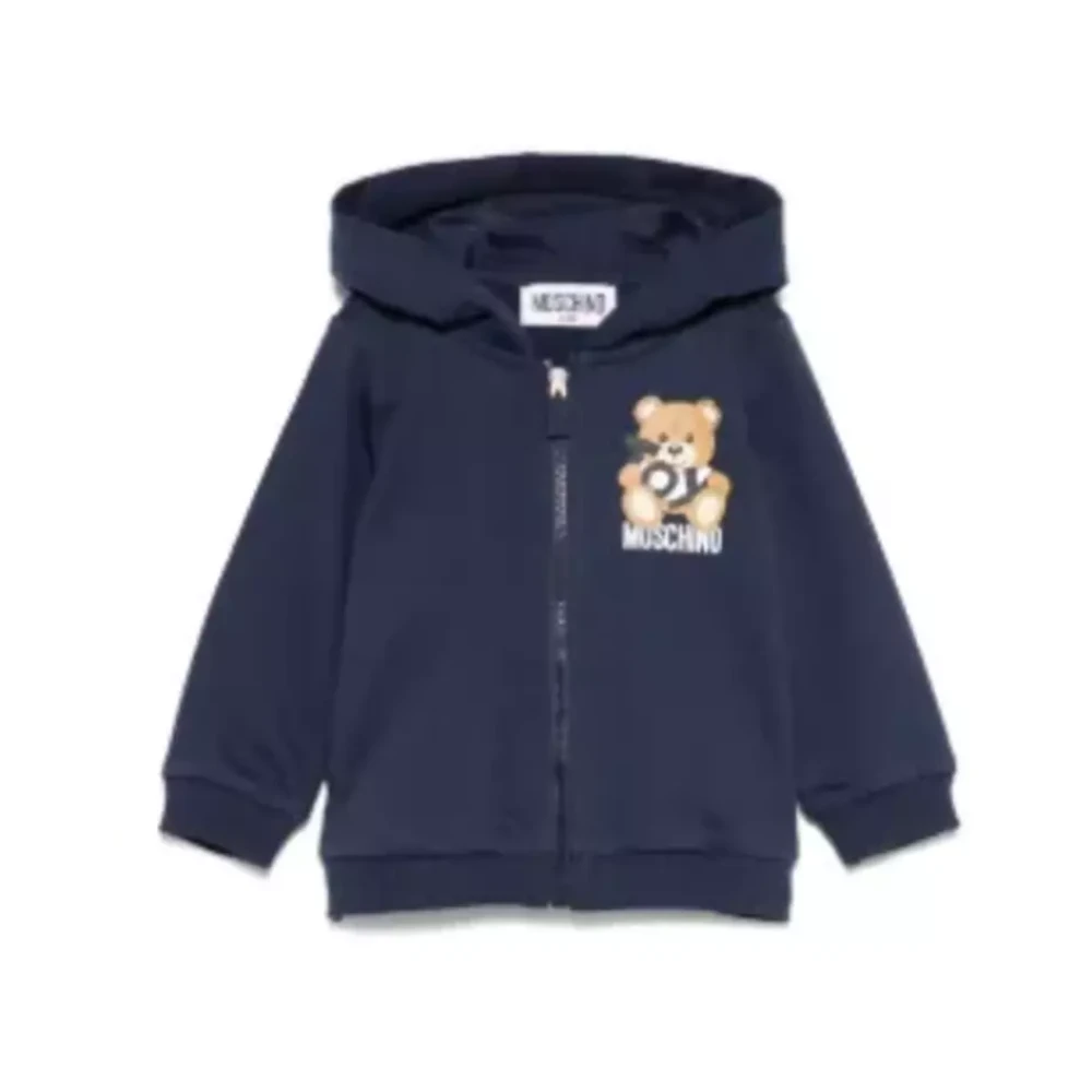 Moschino Marinblå Dragkedja Hoodie Barn Blue, Flicka