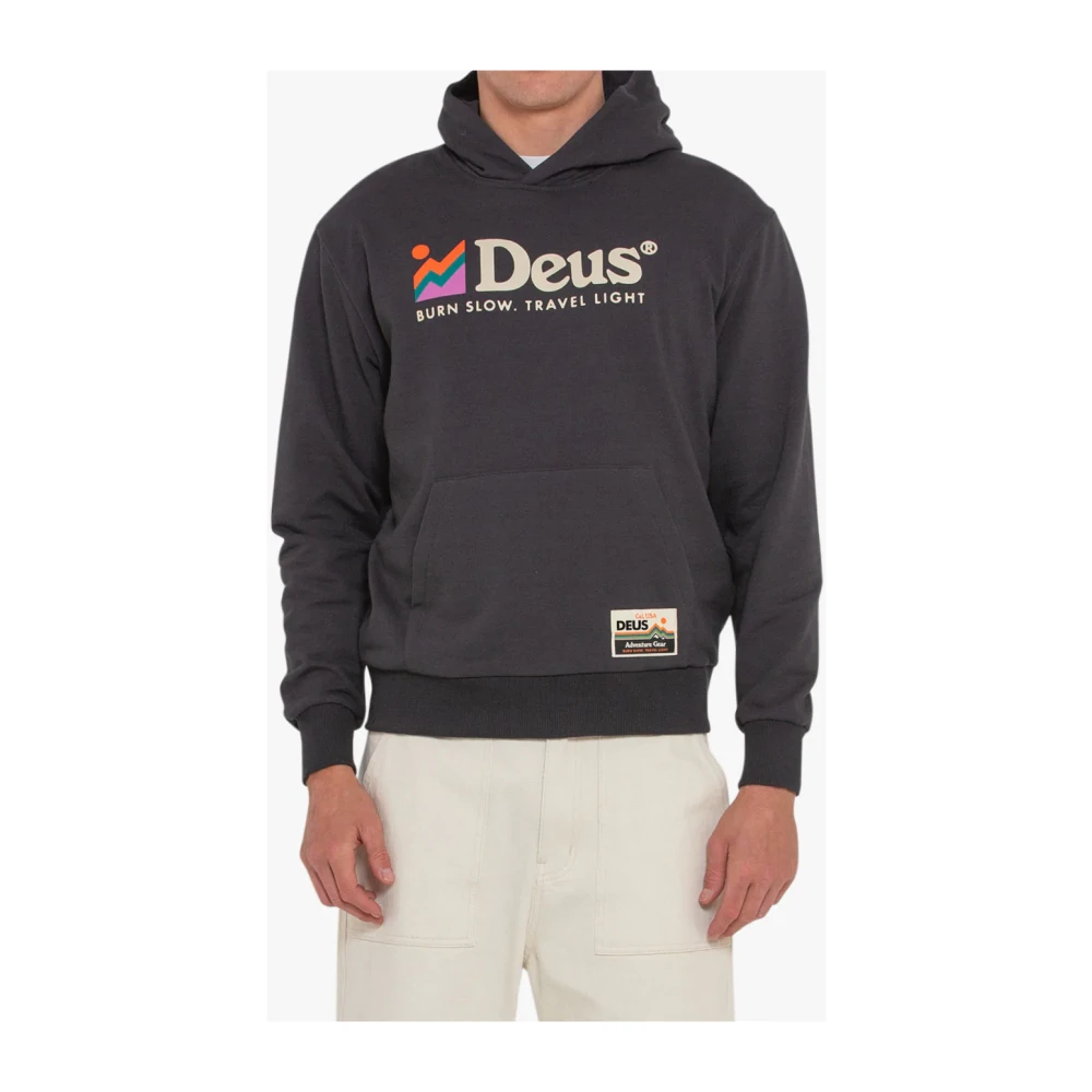 Deus Ex Machina Rubble Hoodie - Fyrkantig passform, Återvunnen bomullsblandning Gray, Herr