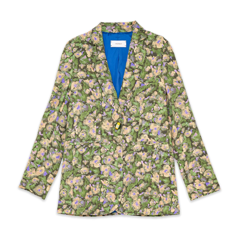 Maliparmi Women's Green Blazers, Xs, Floral Symphony Jacket