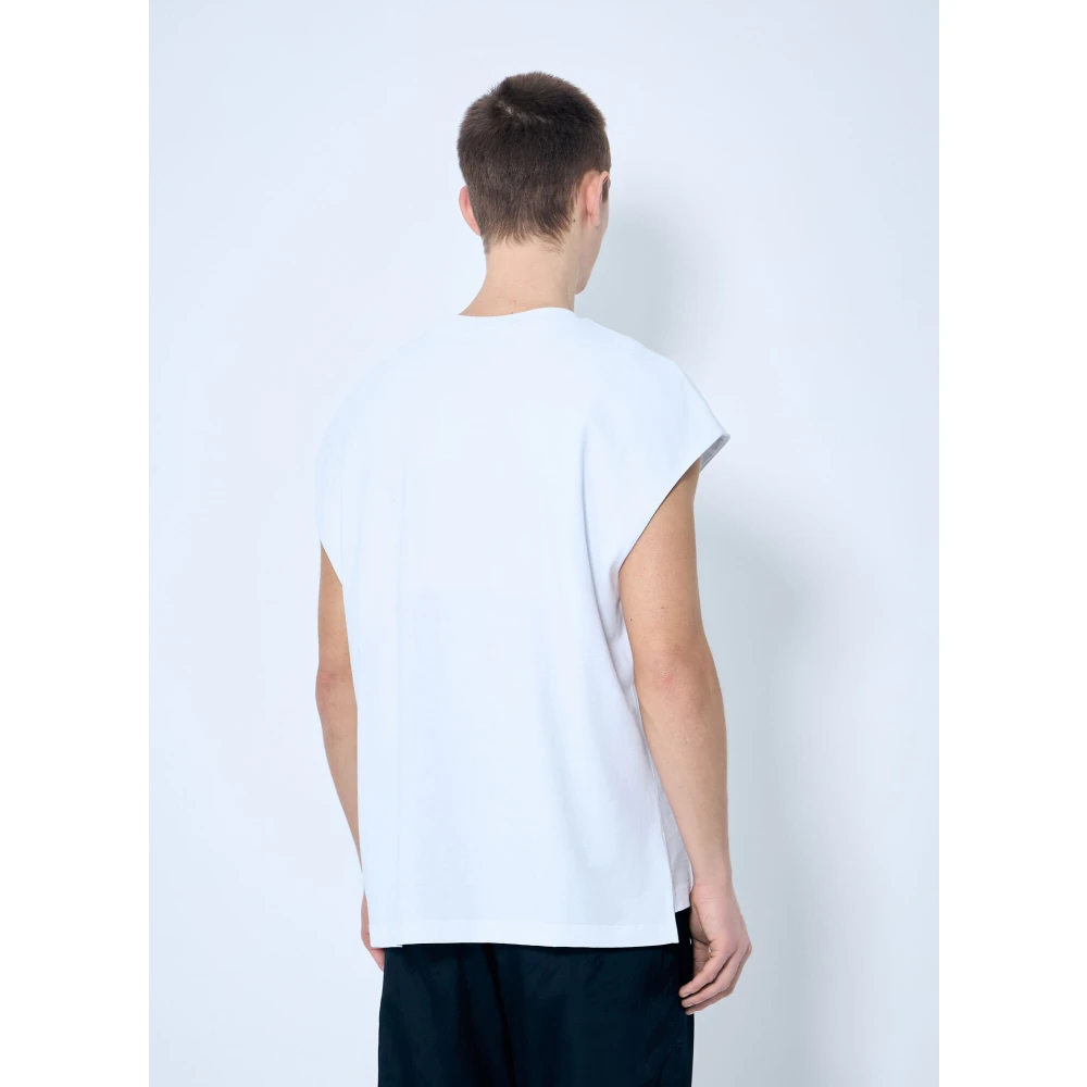 Dries Van Noten Katoenen Crewneck Drop-Shoulder T-Shirt White Heren