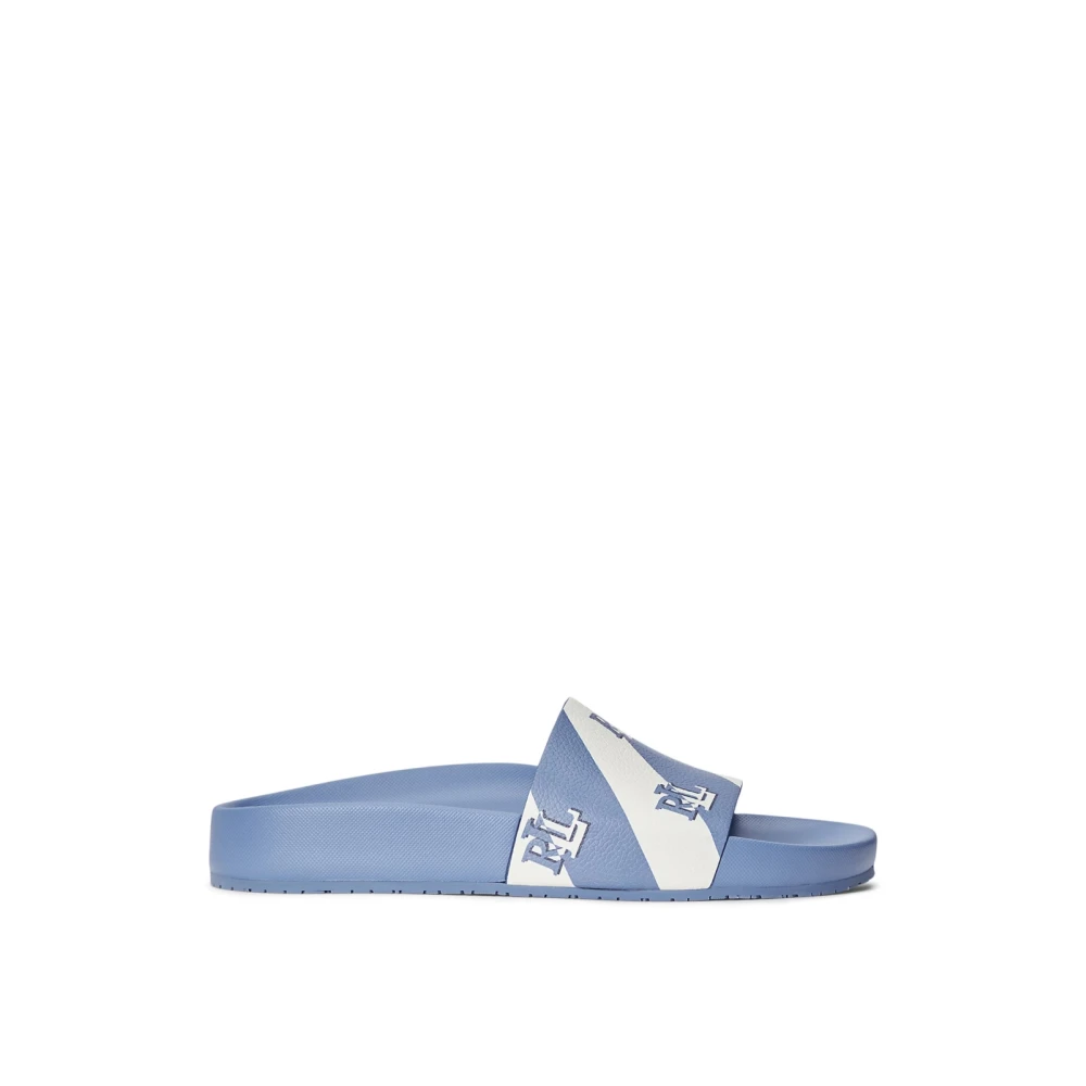 Ralph Lauren Logo Slides Sandaler Blue, Dam