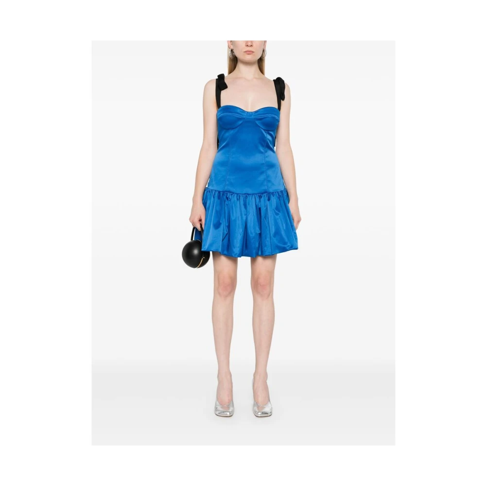 Anna October Kobaltblauwe Bustierjurk met Strikbandjes Blue Dames