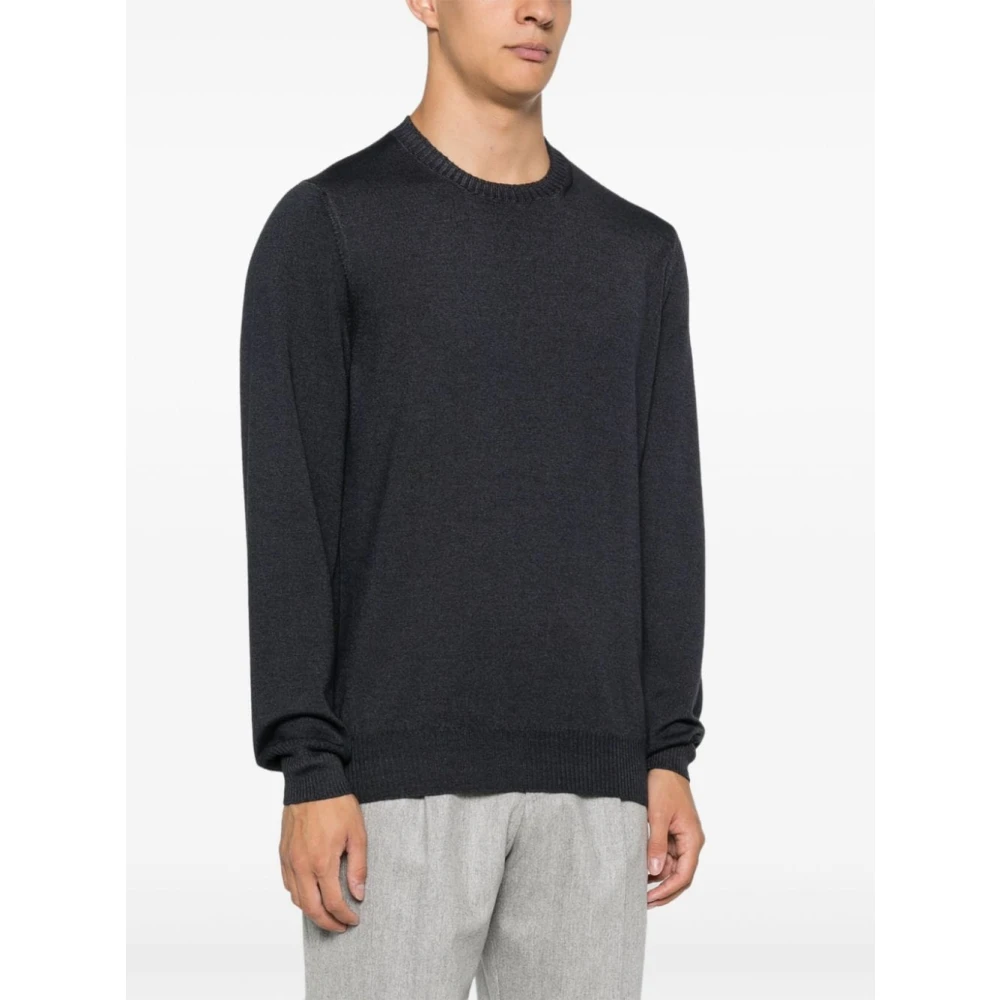 Fay Zwarte trui met ronde hals Black Heren
