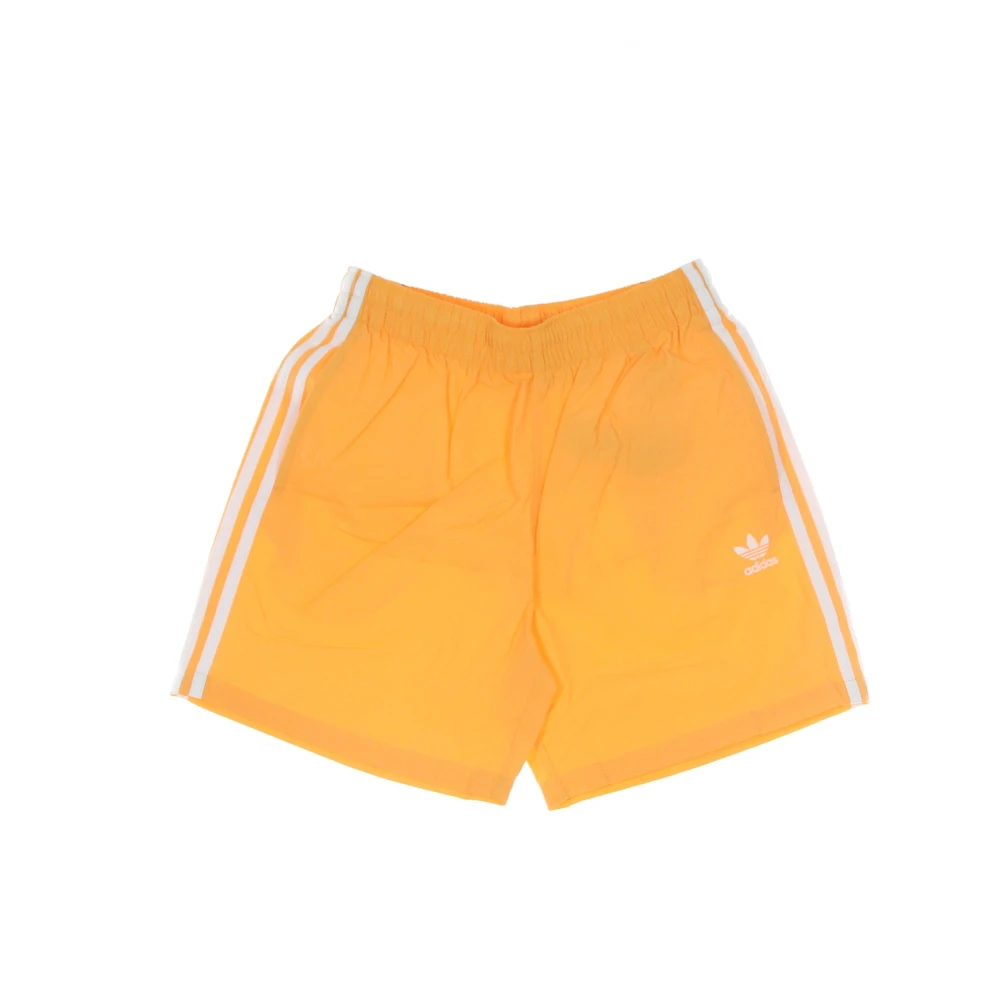 Adidas Gestreepte Zwemshort Hazy Oranje Elastische Taille Orange Heren