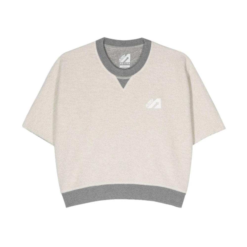 Autry Cropped Logo Sweatshirt Gray Dames