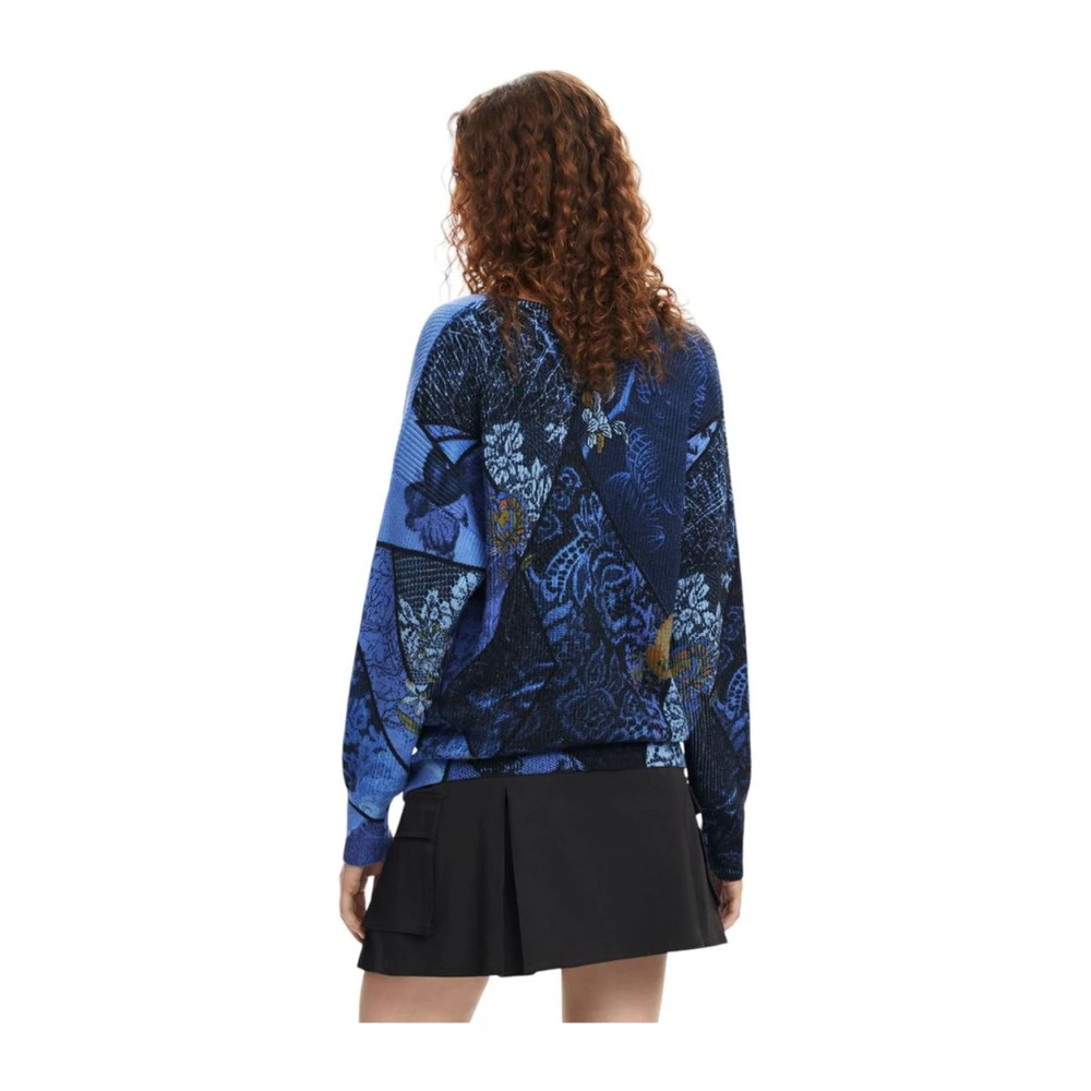 Desigual Elegant Viscose Blend Sweater Multicolor Dames