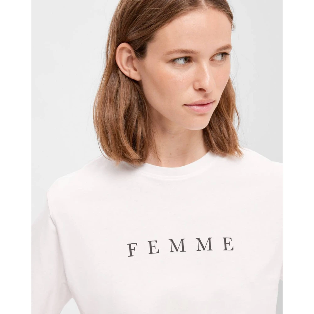 Selected Femme Vilja Print T-shirt White Dames