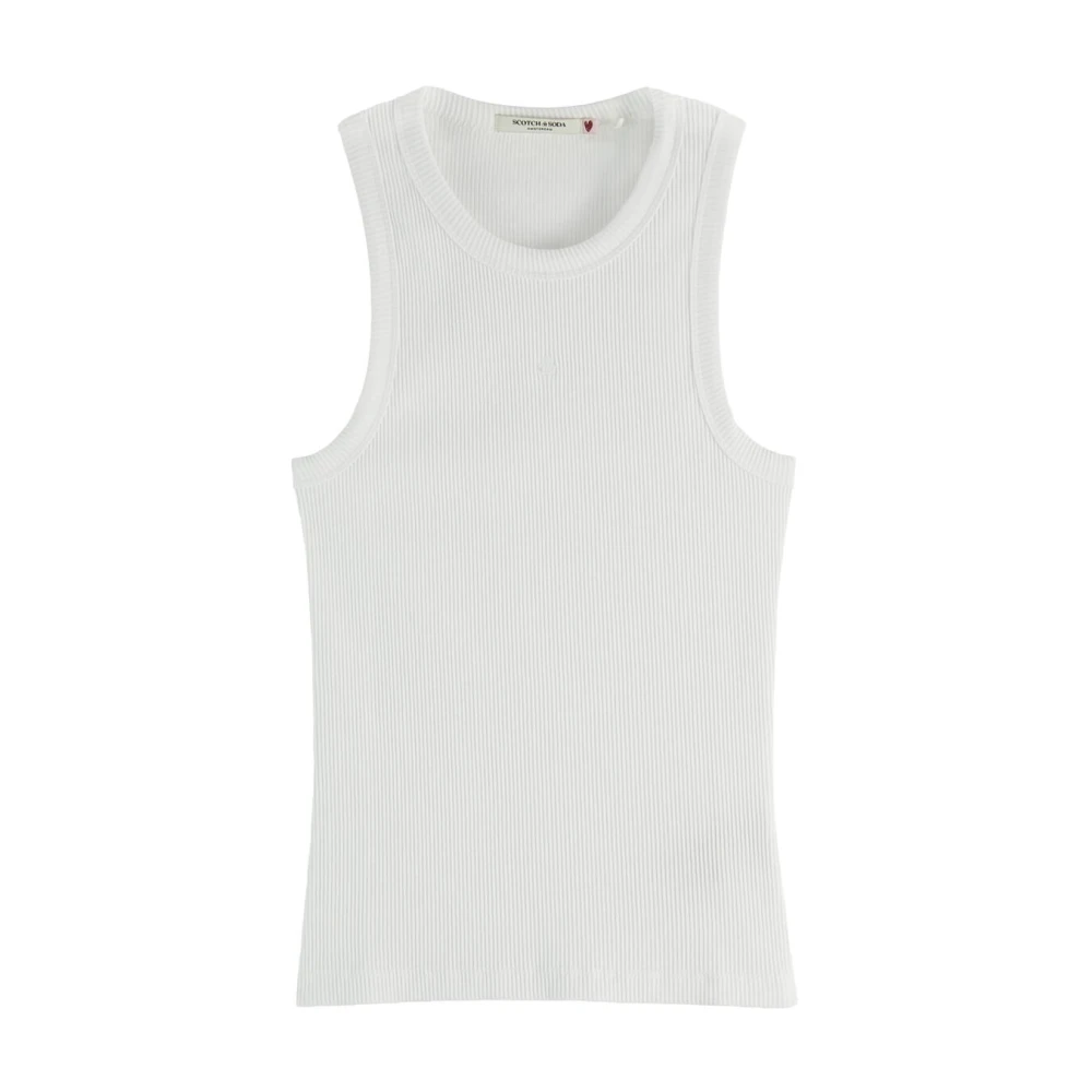 Scotch & Soda Kern Rib Racer Tank Pullover White Dames