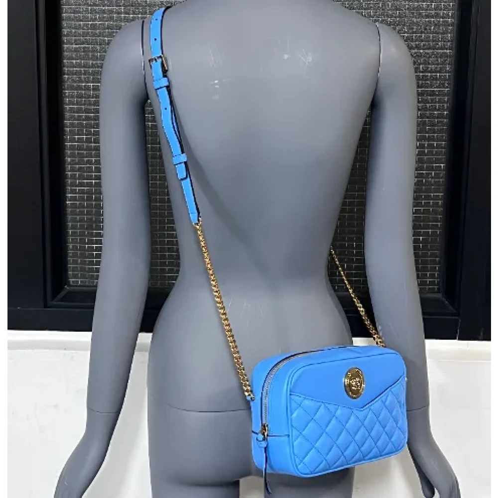 Versace Pre-owned Leather handbags Blue Unisex