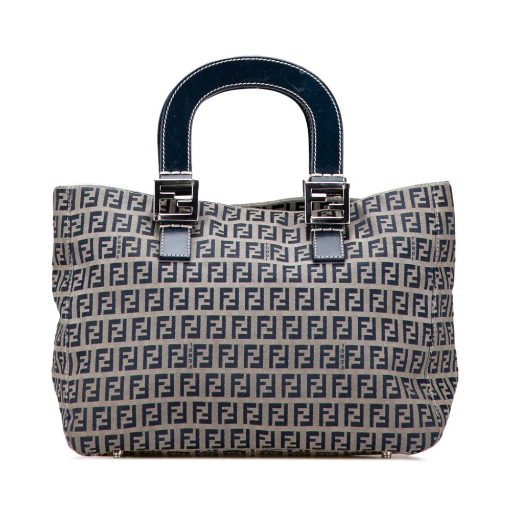 Fendi Vintage Women's Gray Pre-Owned Printed Handbag