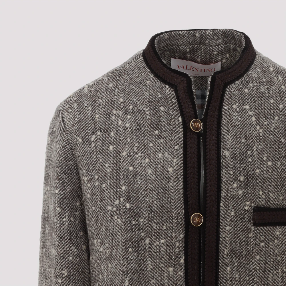 Valentino Bruine Wollen Jas Gray Heren