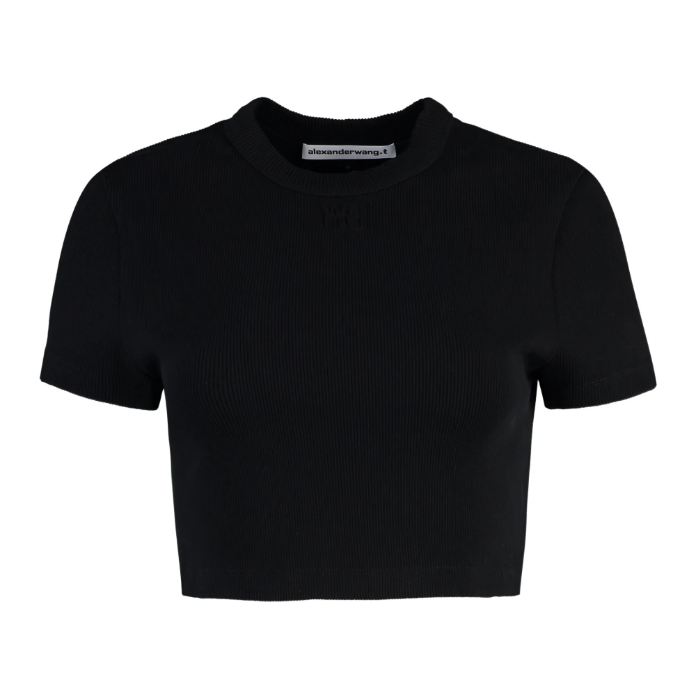 alexander wang Katoenen Elastische Top Black Dames
