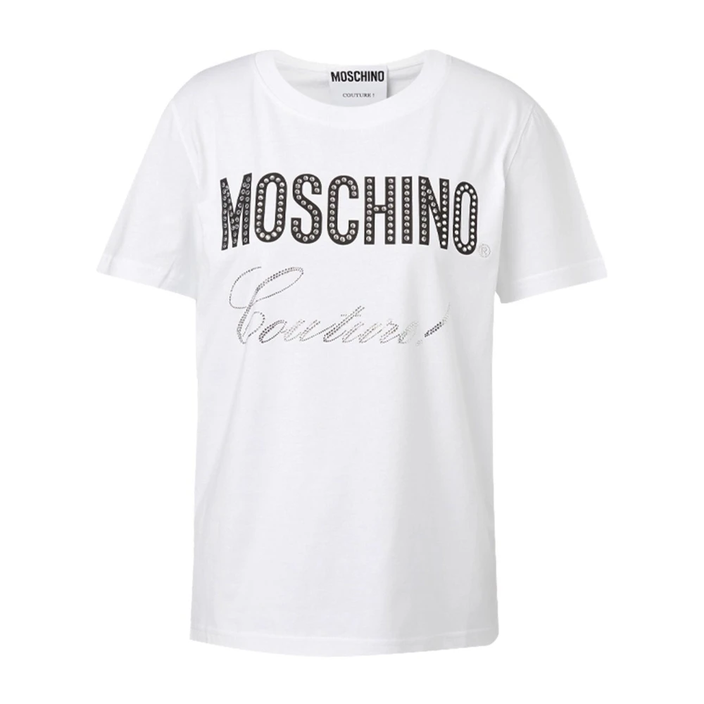 Moschino Couture Katoenen Logo T Shirt White Dames