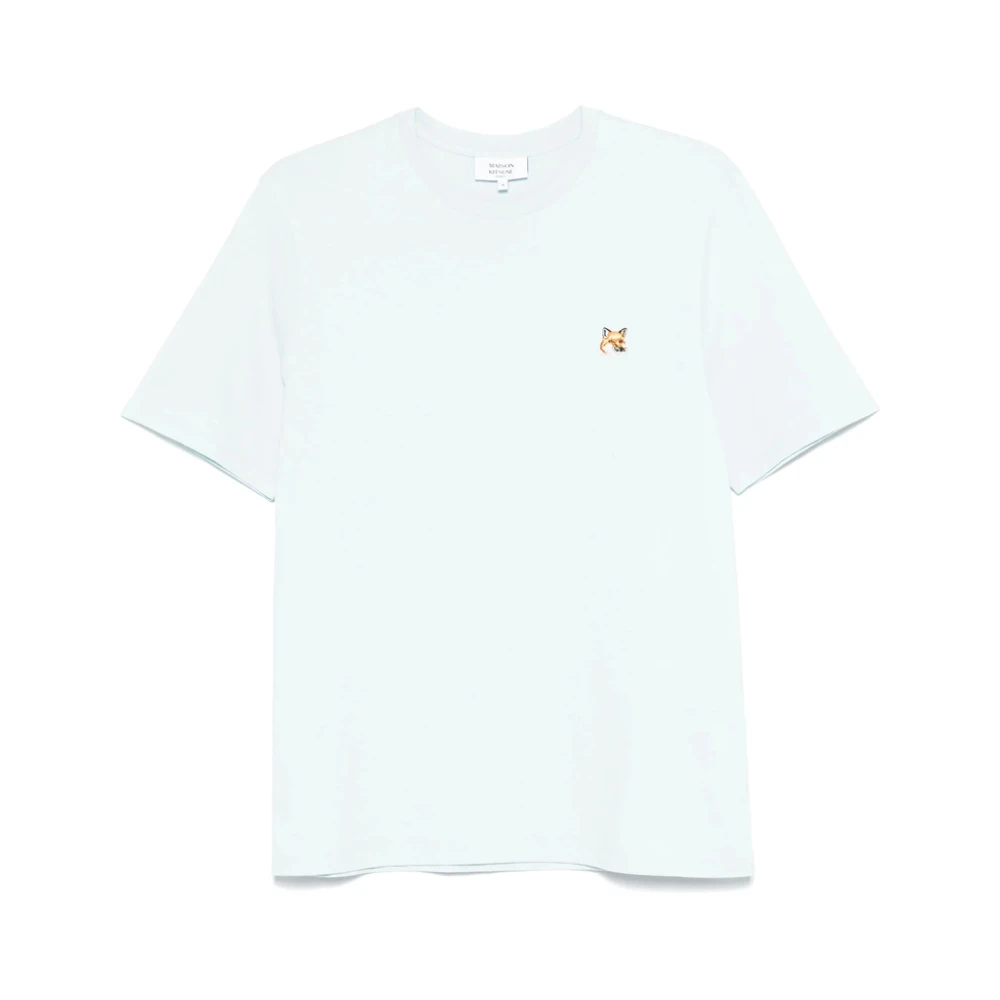 Maison Kitsuné Lichtblauw Crew Neck T-shirt Blue Heren