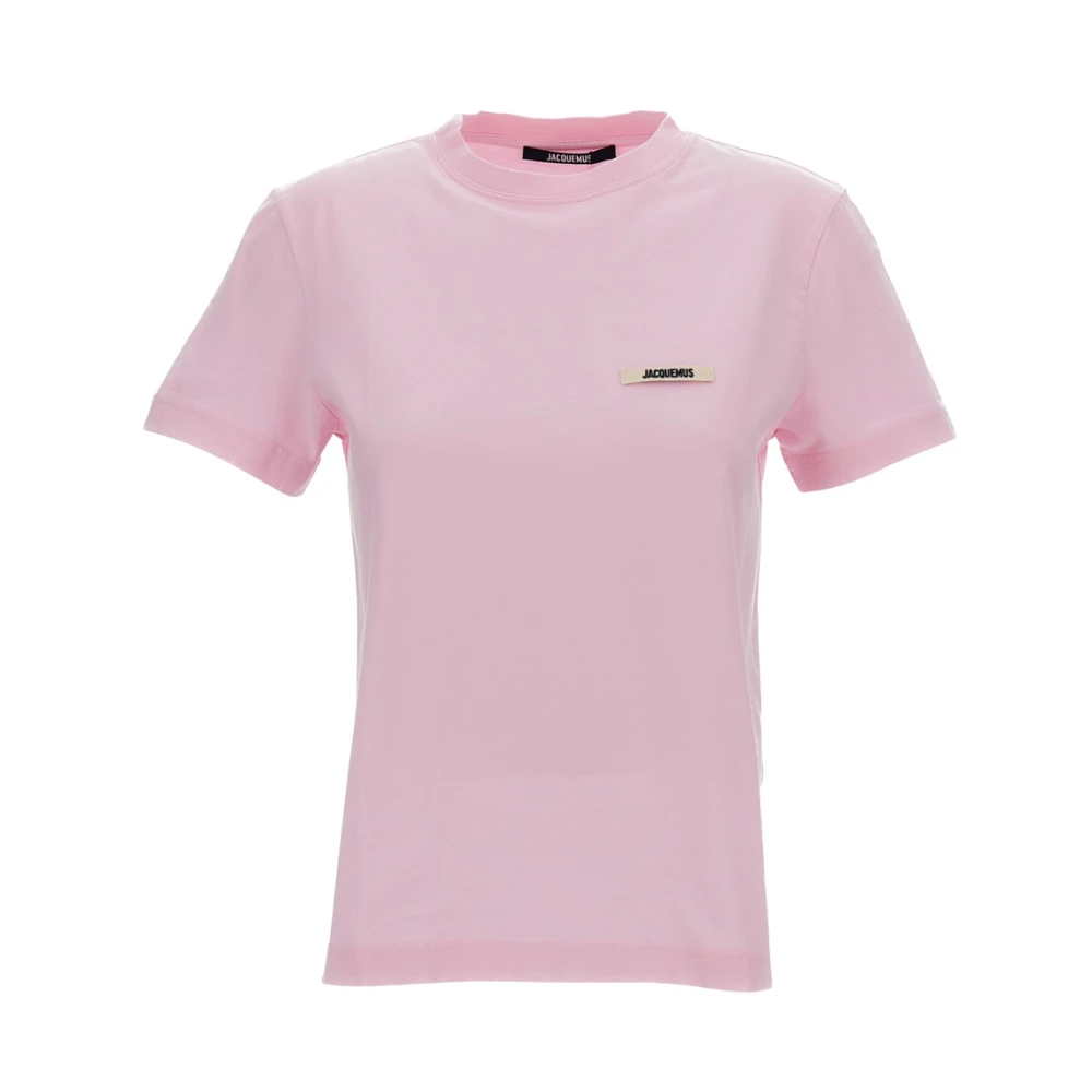 Jacquemus Rosa T-Shirt Girocollo A Maniche Corte