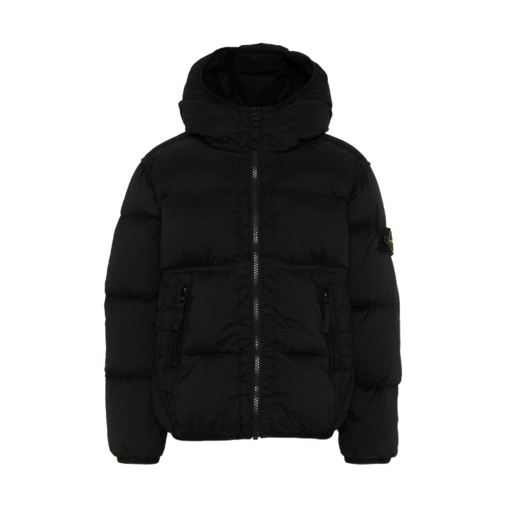 Stone Island , Winter Jackets, Unisex, Black, 14 Y, Kids Coats