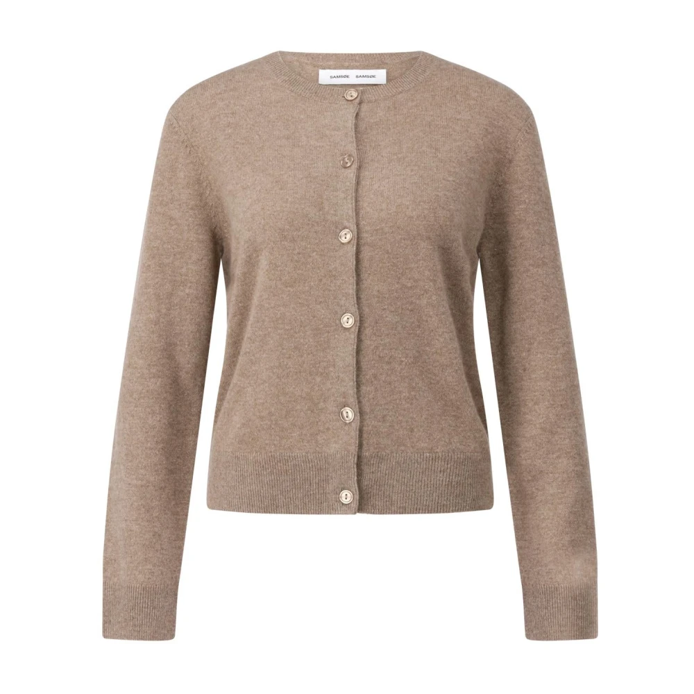 Samsøe Cashmere Cardigan Elegante Stijl Beige Dames