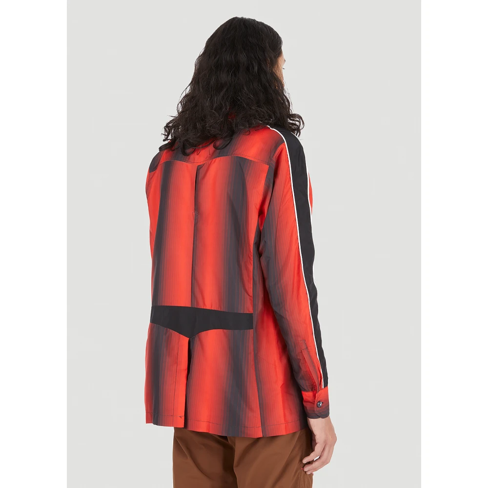 Ahluwalia Safari Shirt met Gerecycled Polyester Red Heren