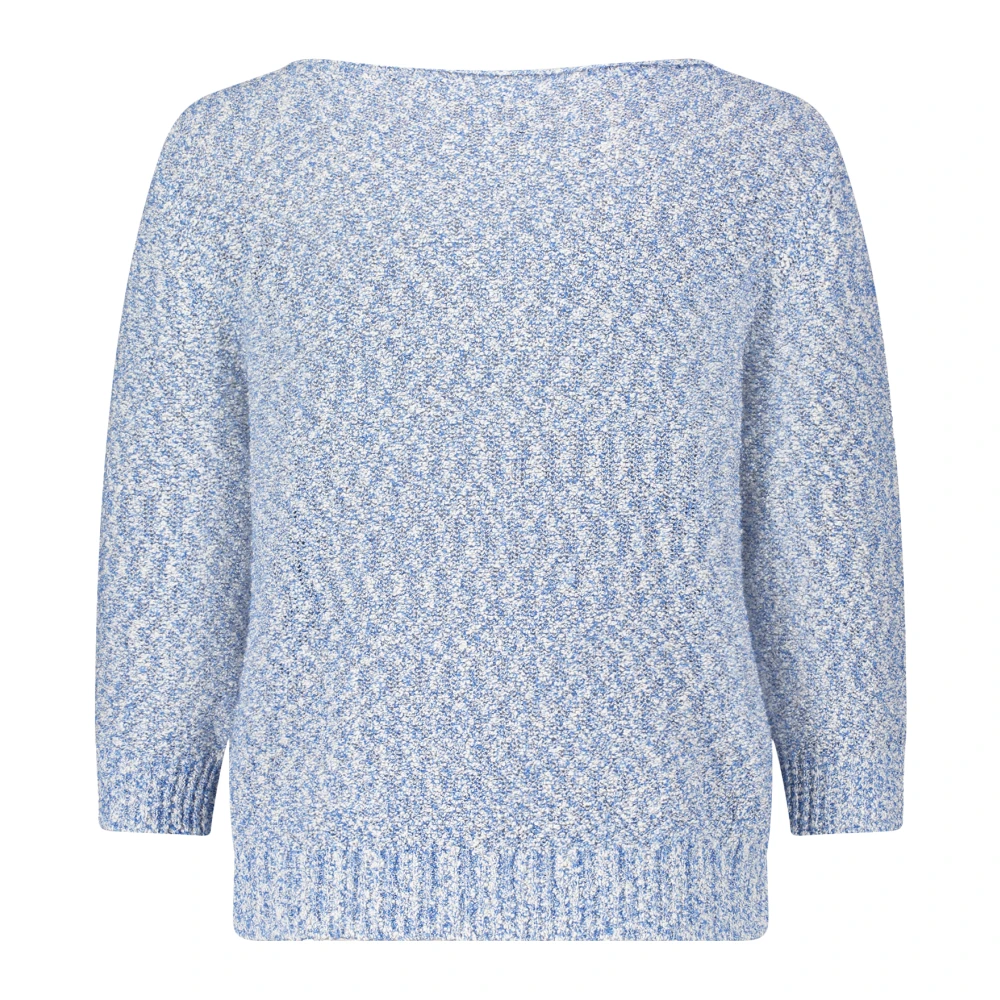 Betty & Co Gestreepte Lurex Gebreide Trui Blue Dames