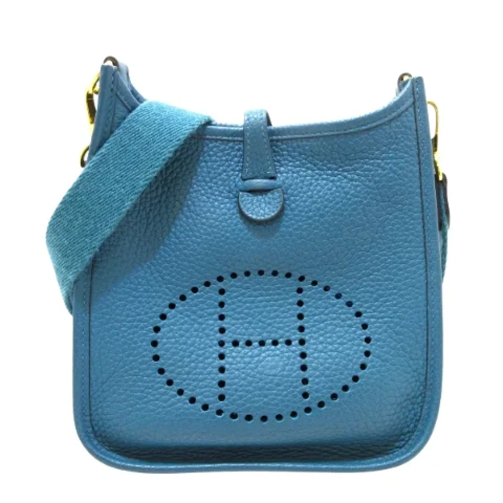 Hermès Vintage Pre-owned Leather shoulder-bags Blue Dames