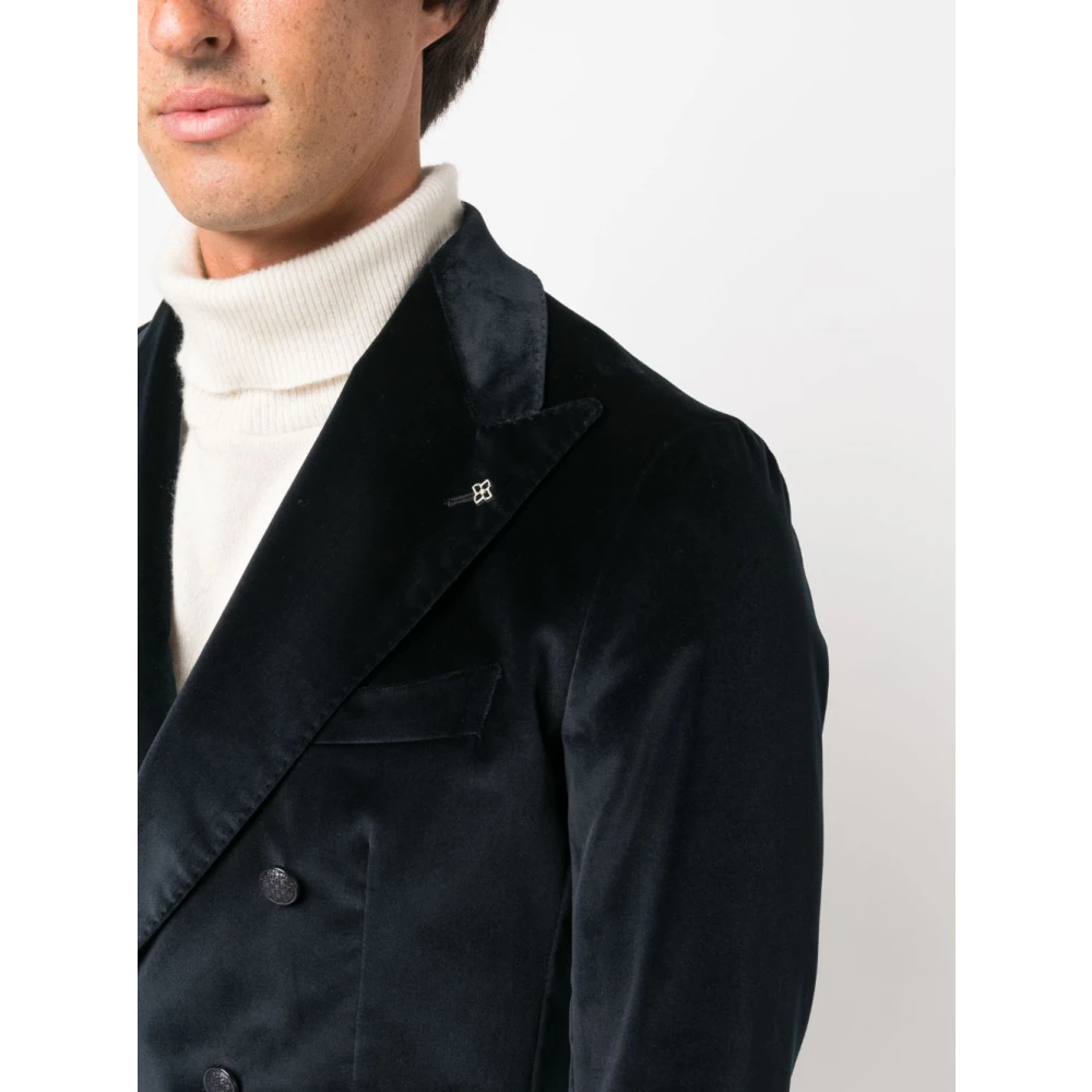 Tagliatore Velvet Blazer in Meerdere Kleuren Blue Heren