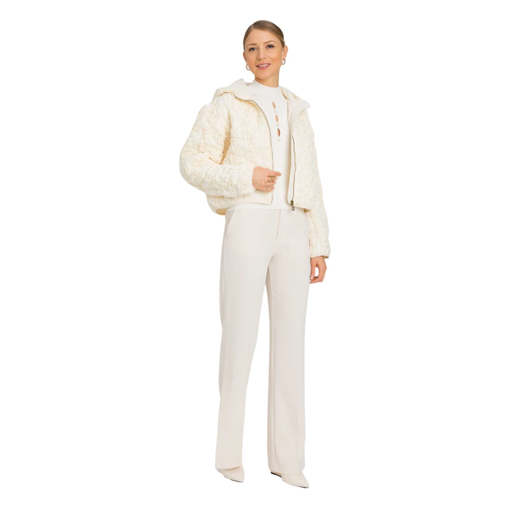 Twinset Witte Gewatteerde Jas met Capuchon White Dames
