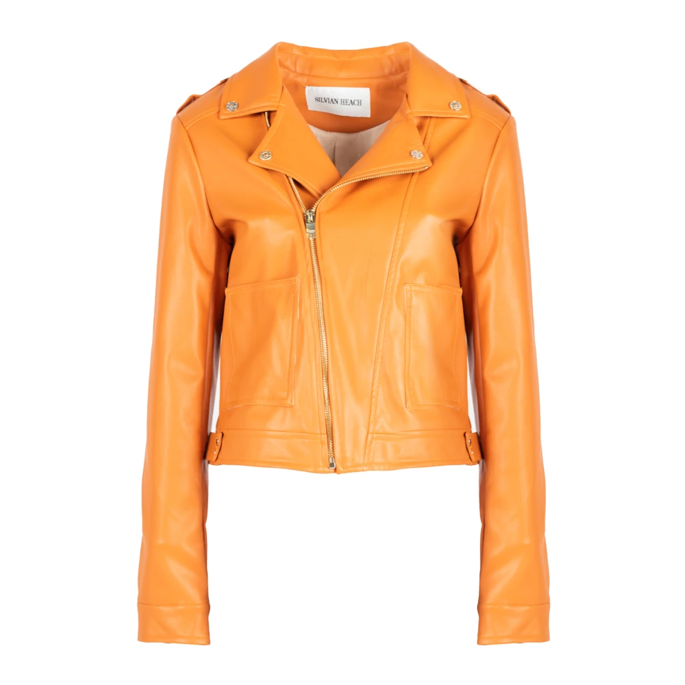 Silvian Heach - Chaqueta De Cuero Ajustada - Jackets - Mujer - Naranja - Xs