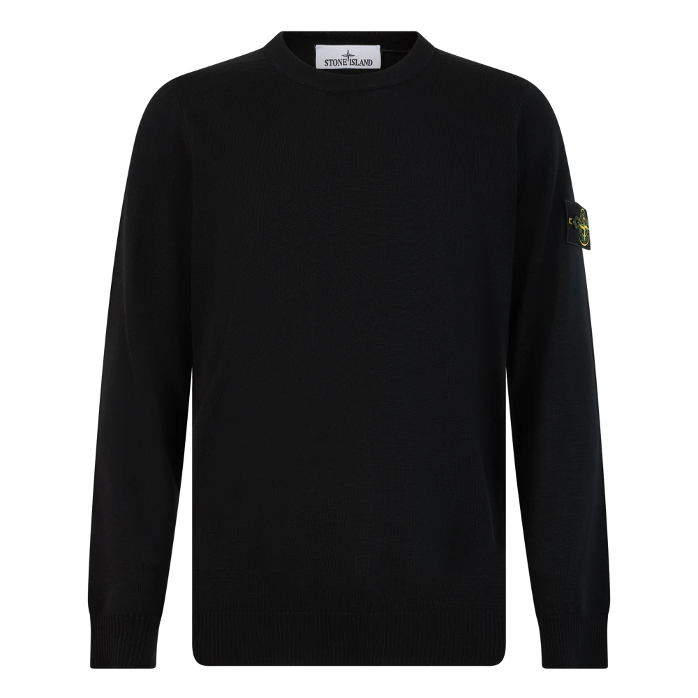 Stone Island , Round-Neck Knitwear, Male, Black, 2XL, Crewneck Jumper - Image 3