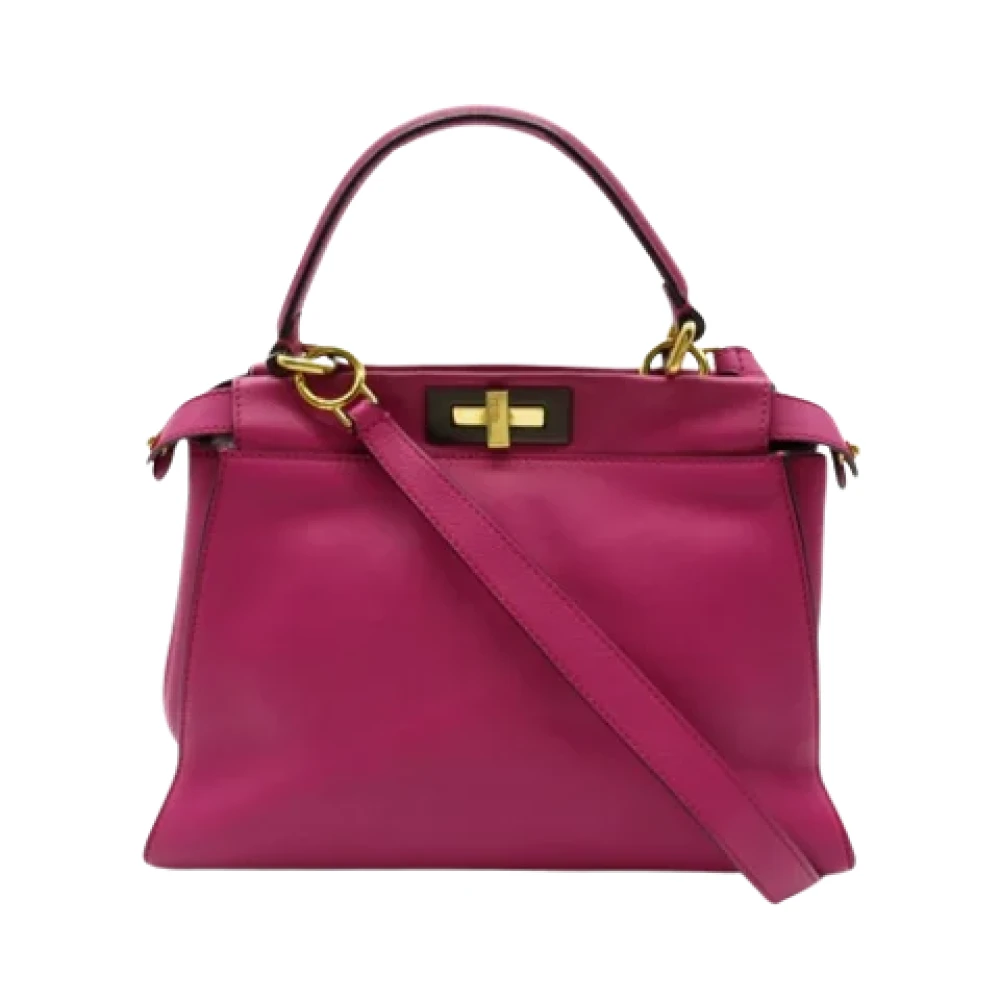 Fendi Vintage Pre-owned Leather handbags Purple Dames