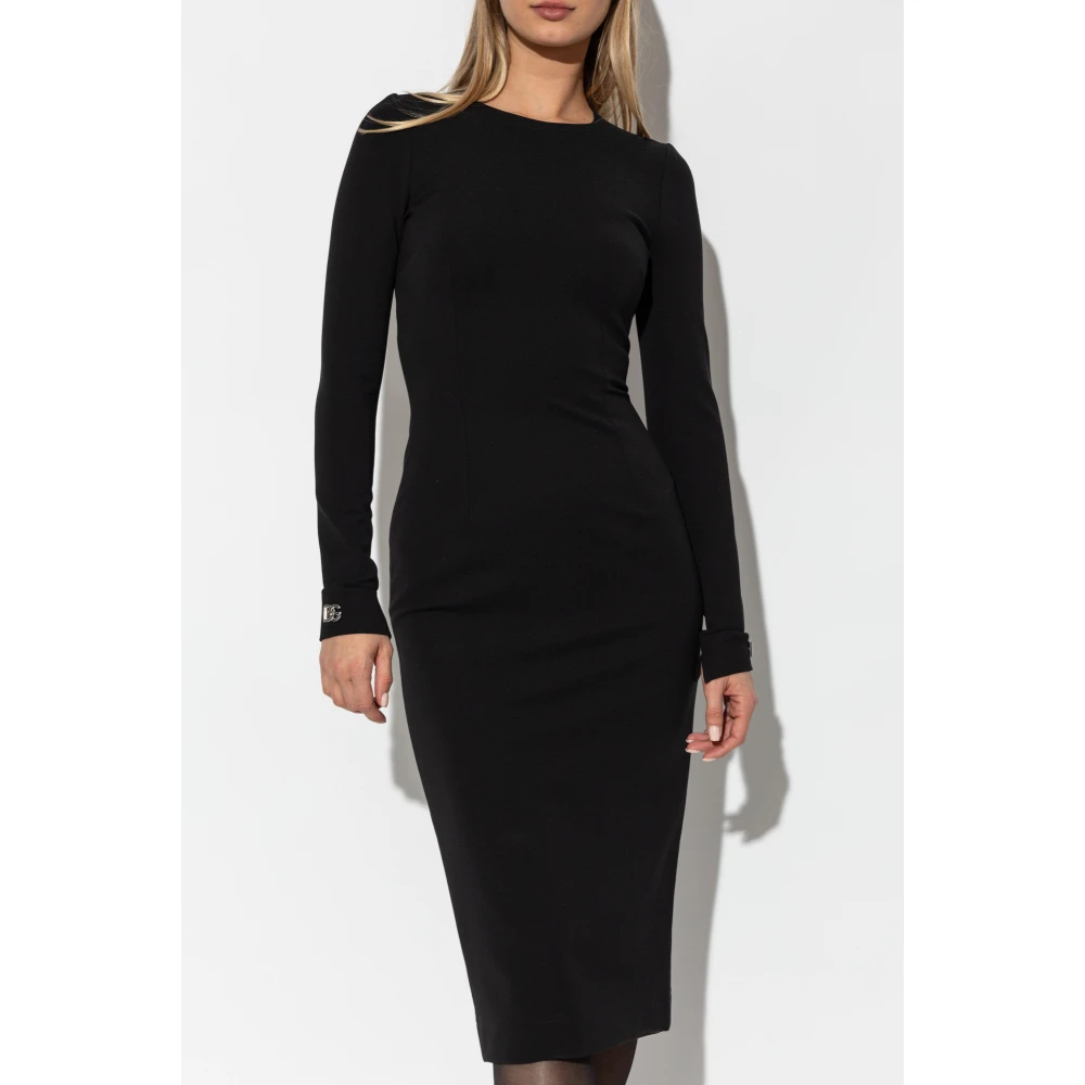Dolce & Gabbana Jurk met lange mouwen Black Dames
