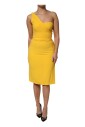 robe-jaune-a-une-epaule-avec-fente-laterale