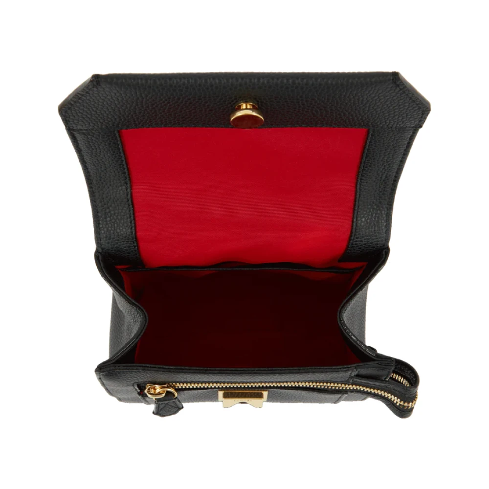 Lancel Stijlvolle Zwarte Leren Schoudertas Black Dames