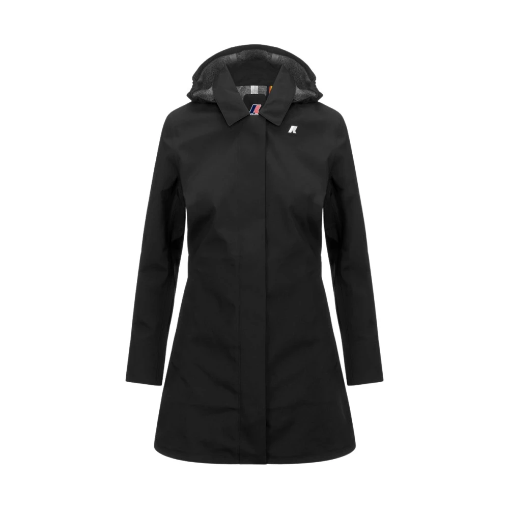 K-Way Women's Black Rain Jackets, M, Mathy Bonded Jersey