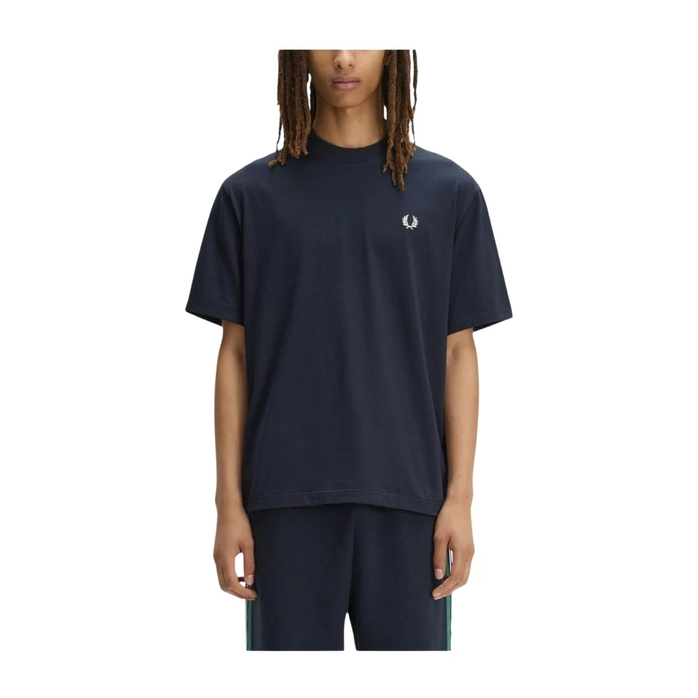 Fred Perry Men's Blue T-Shirts, L, Crew Neck T-Shirt