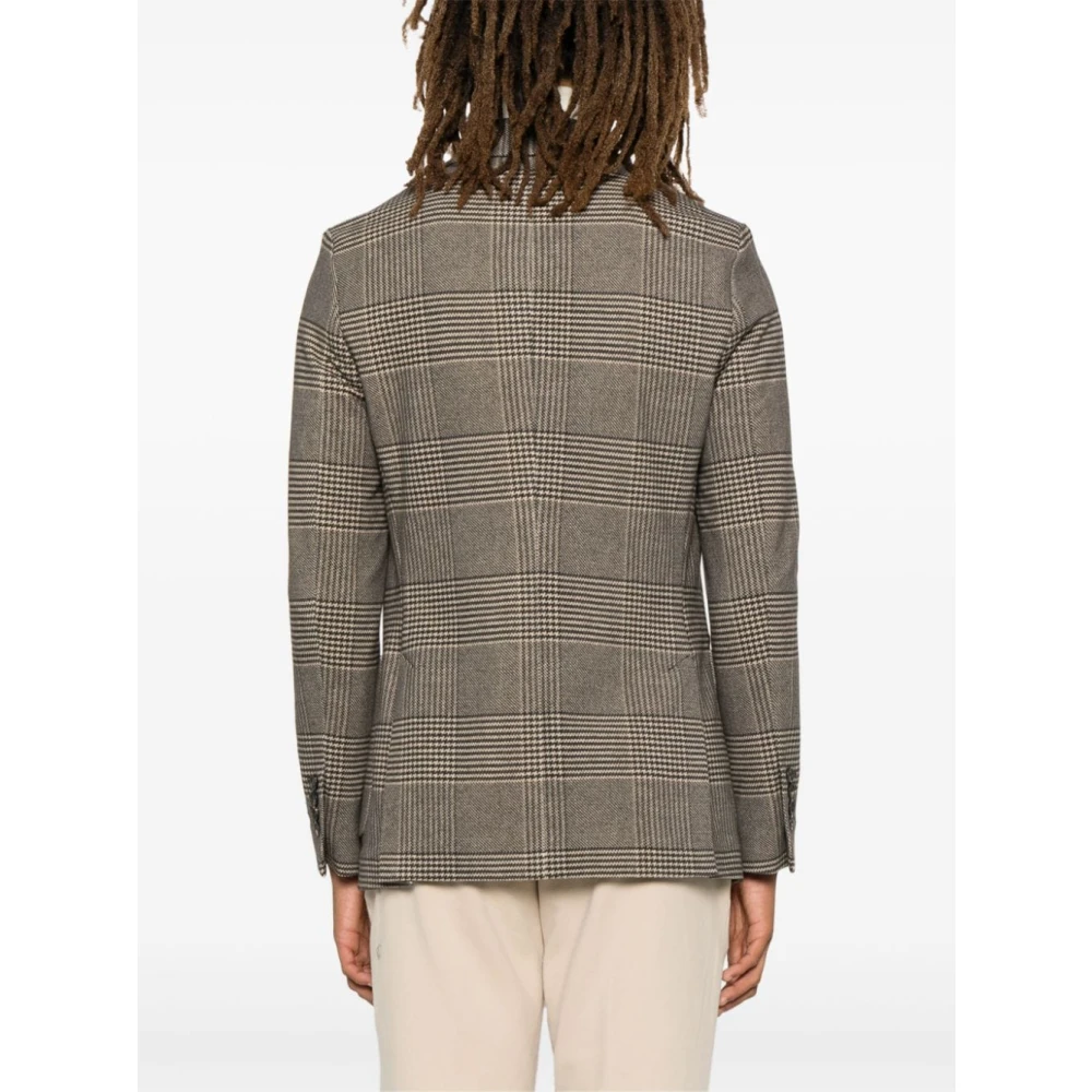 Circolo 1901 Bruine Geruite Fleecejas Brown Heren