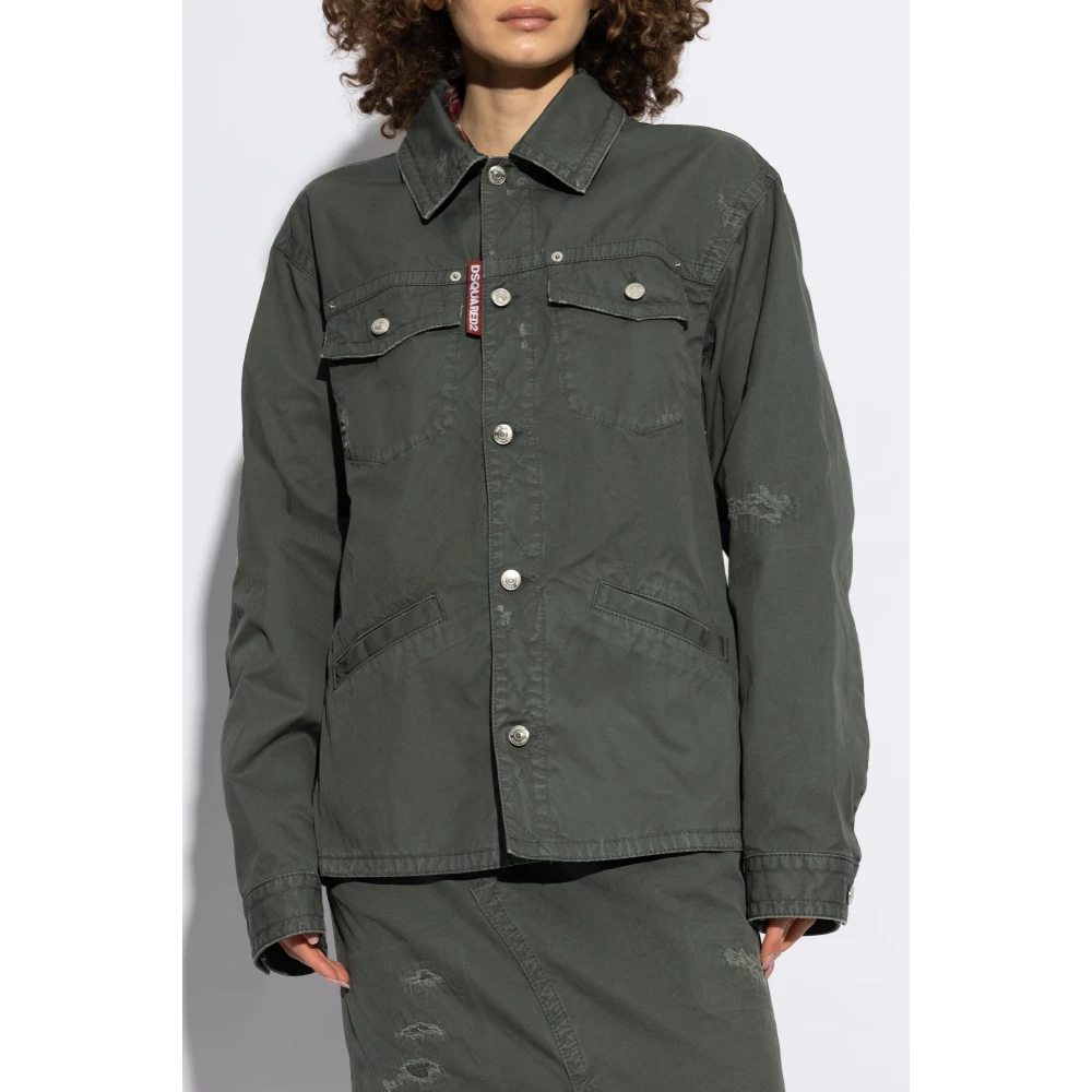Dsquared2 Overhemd met zakken Green Dames