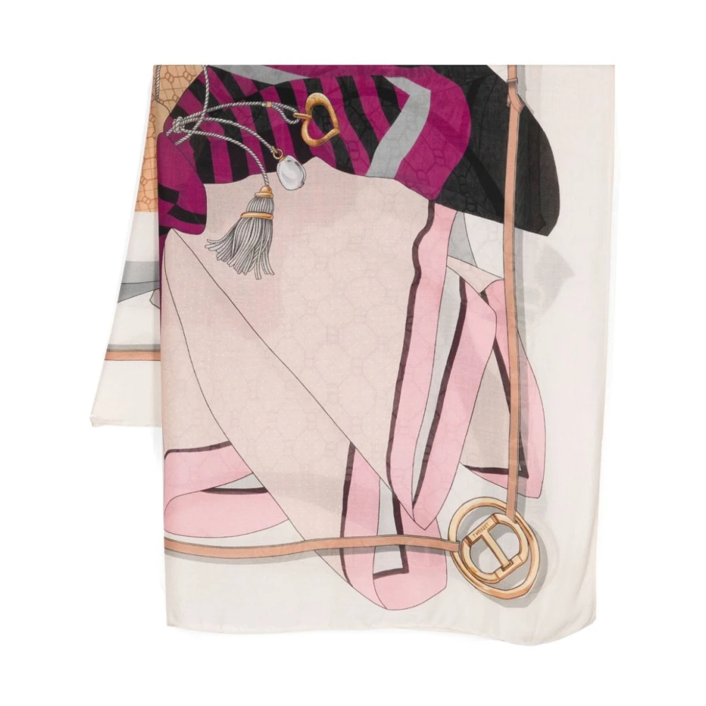 Twinset Gedrukte Modal Sjaal Multicolor Dames