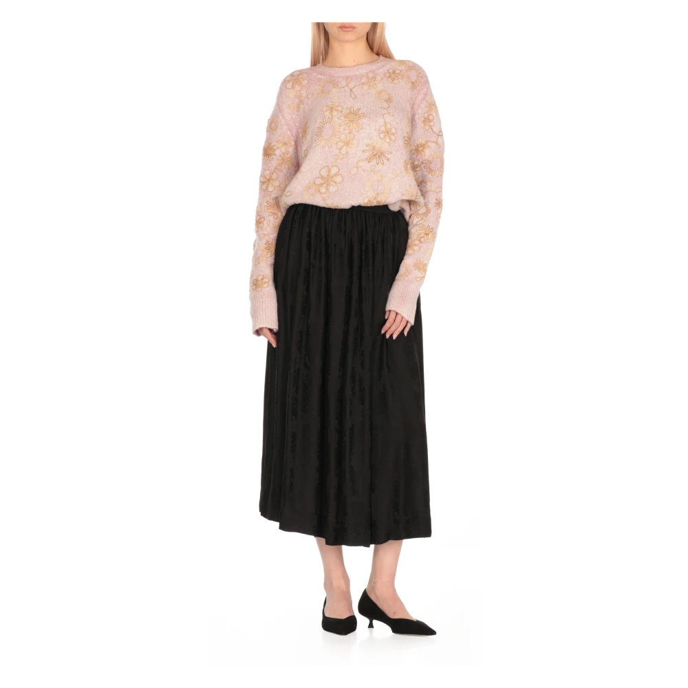 Avant Toi Roze Bloemenpatroon Katoenen Trui Pink Dames