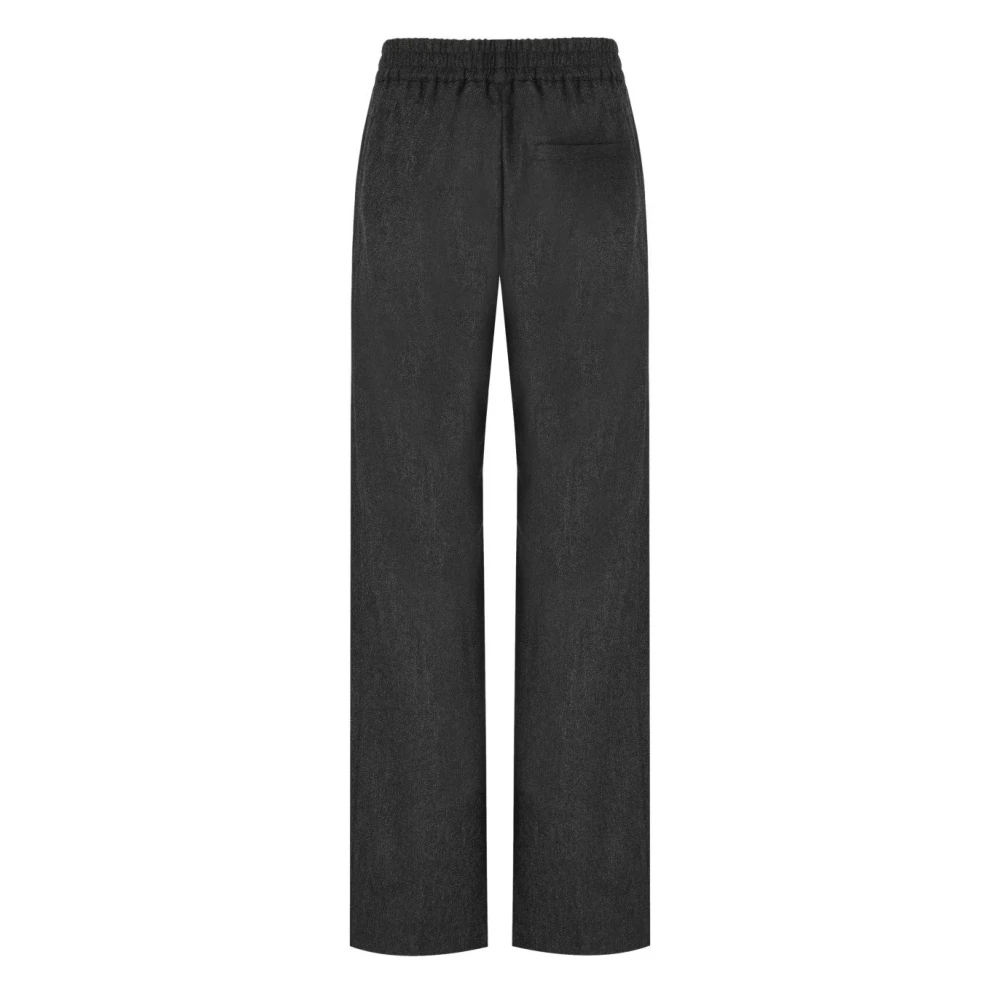 Cruna Donkergrijze wollen flanellen broek Gray Dames