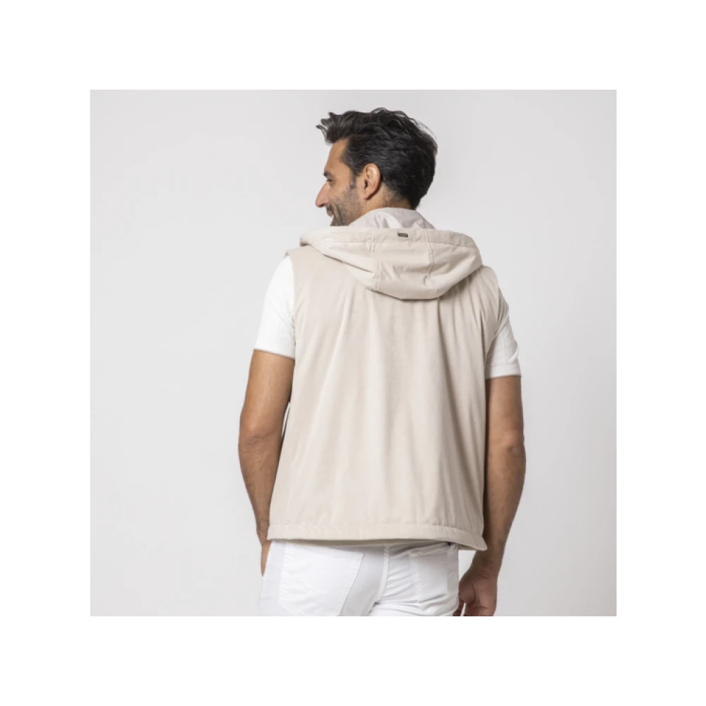 Herno Mouwloze capuchontrui met capuchon Beige Heren