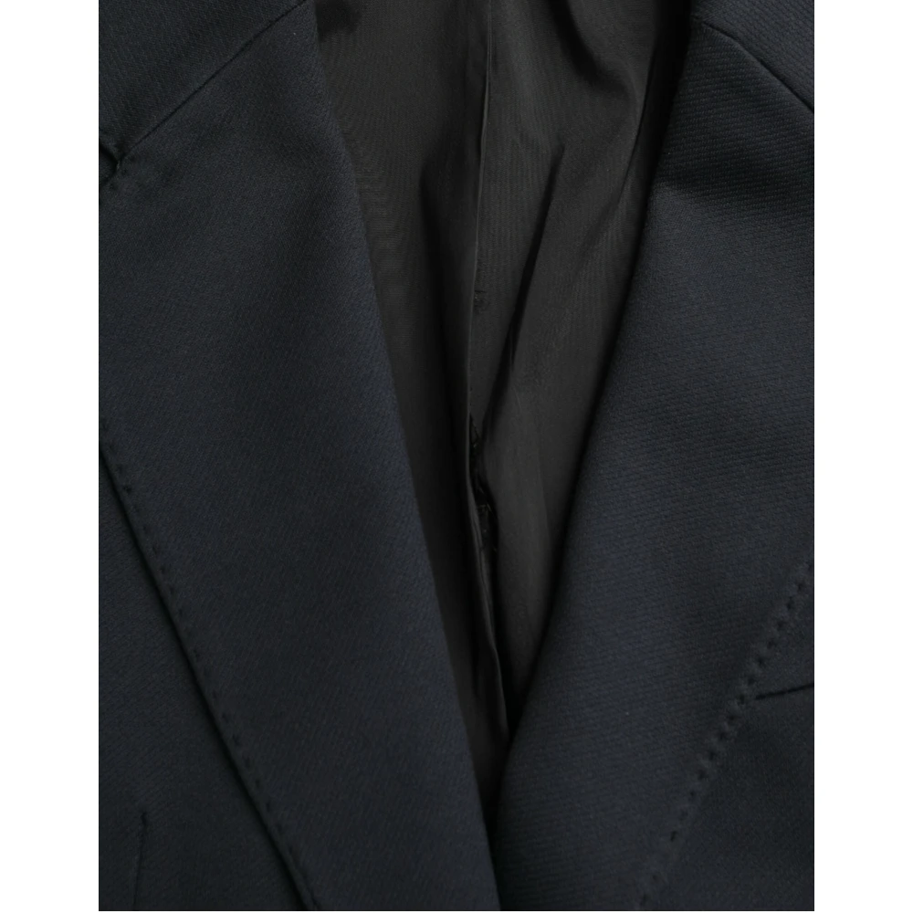 Dolce & Gabbana Donkerblauwe Single Breasted Katoenen Blazer Blue Heren