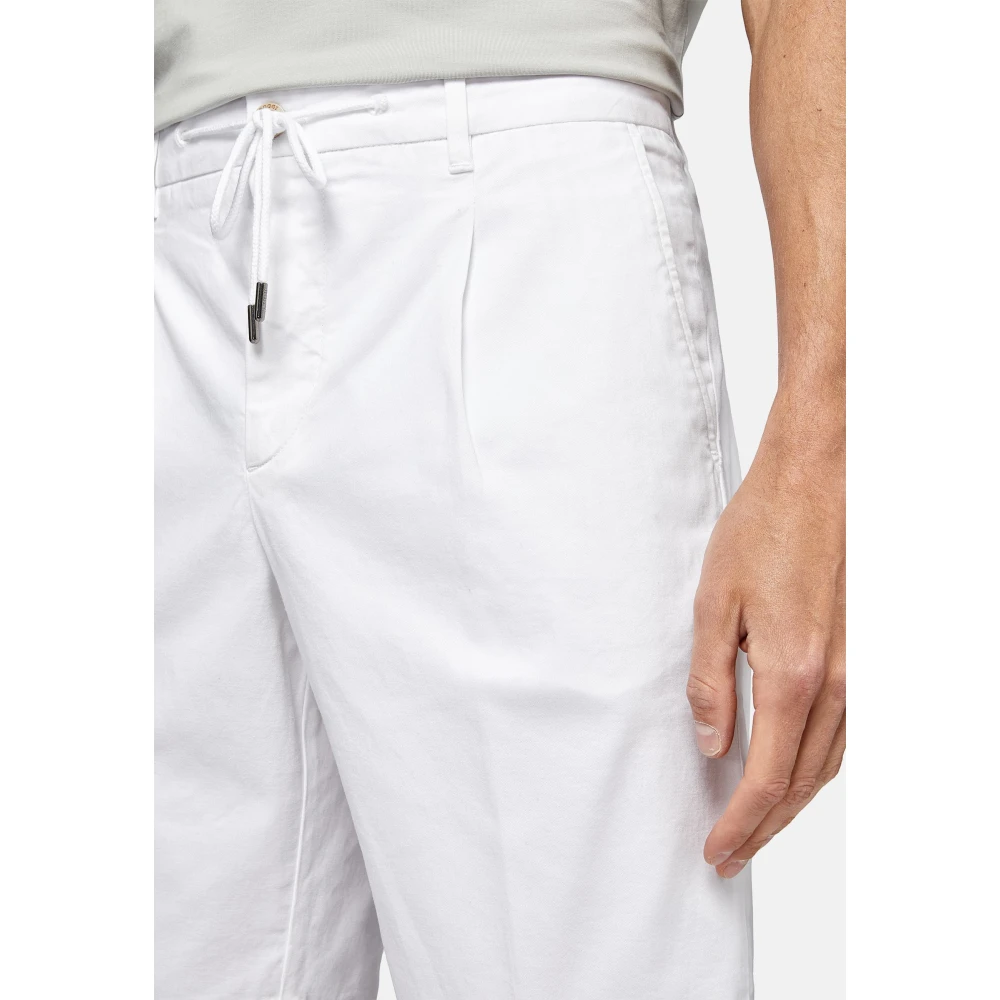 Boggi Milano Stretchkatoenen Bermuda-shorts voor de zomer White Heren