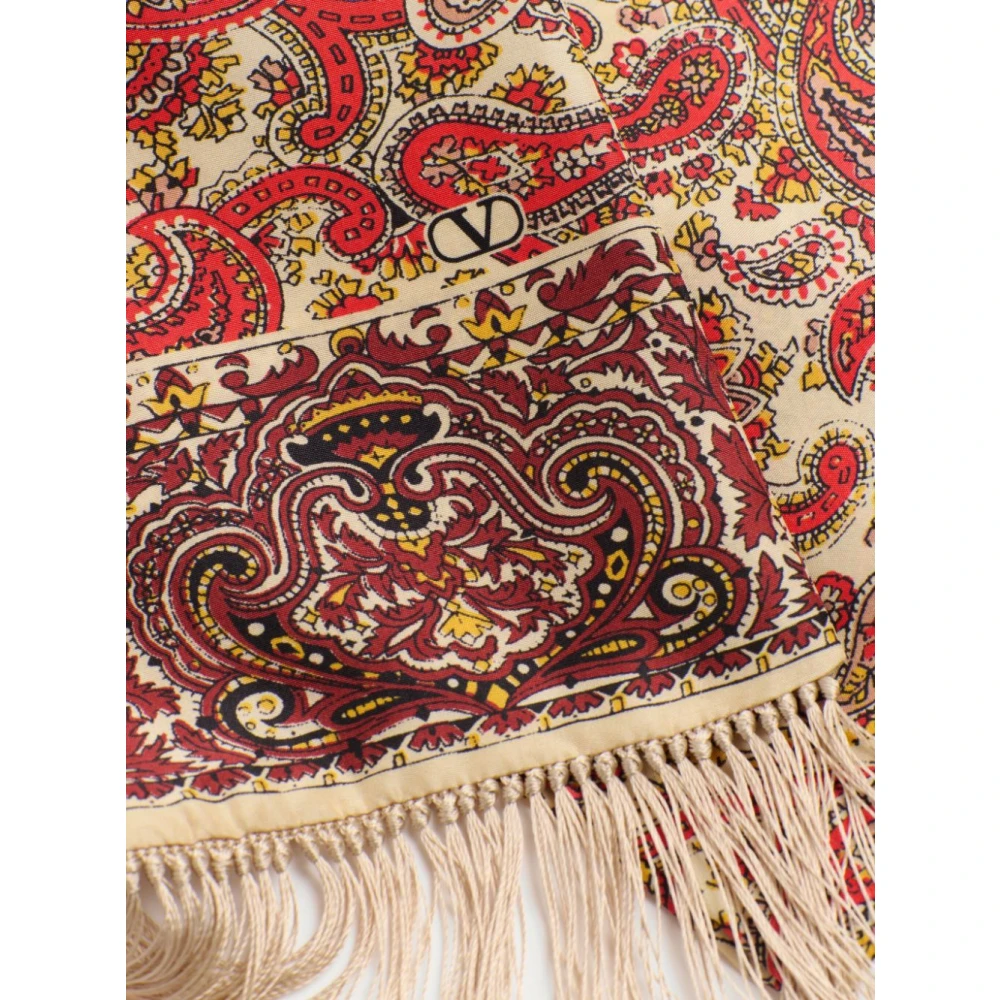 Valentino Garavani Multicolor Paisley Zijden Sjaal Multicolor Heren