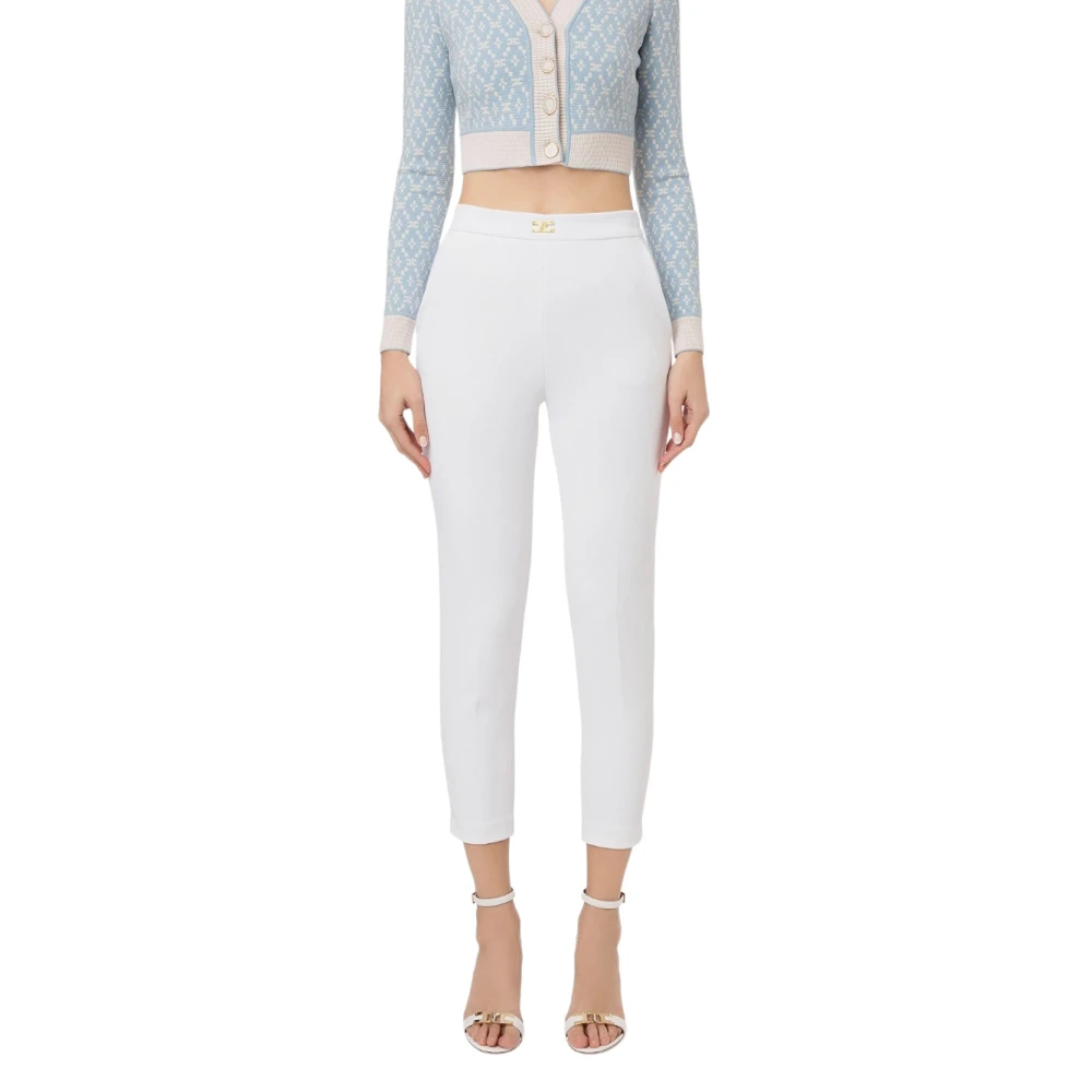 Elisabetta Franchi 96%Pl 4%Ea Broek White Dames