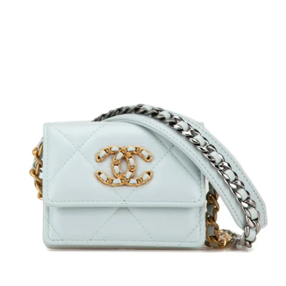 Chanel Vintage Pre-owned Leather crossbody-bags Blue Dames
