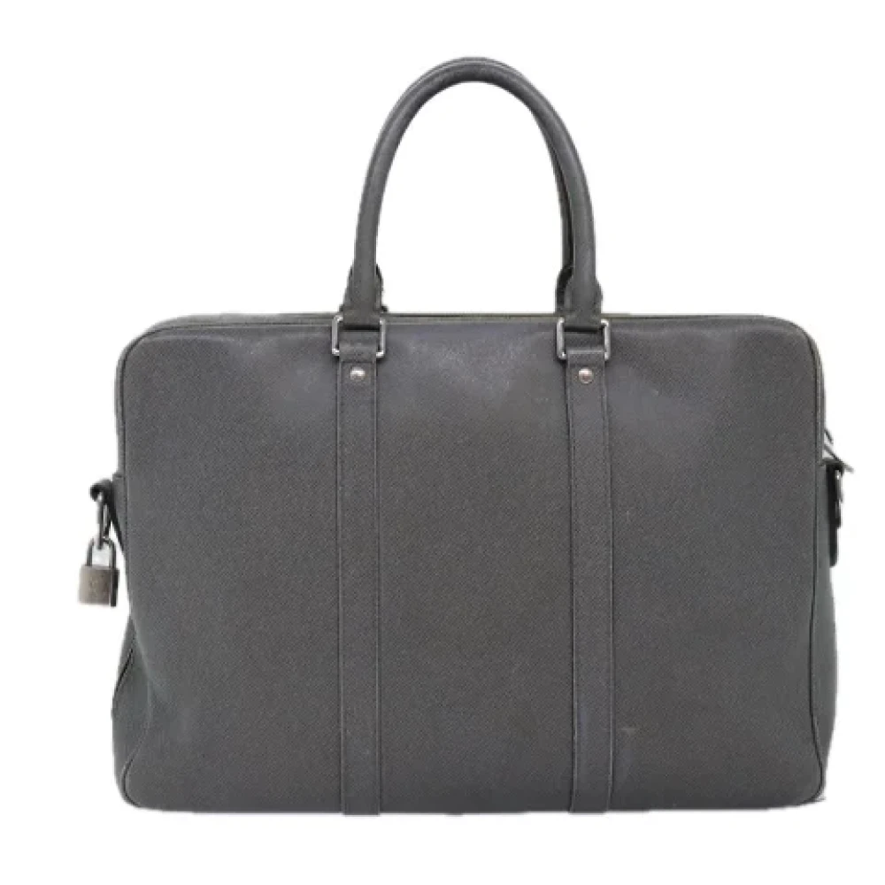 Louis Vuitton Vintage Pre-owned Leather briefcases Gray Dames